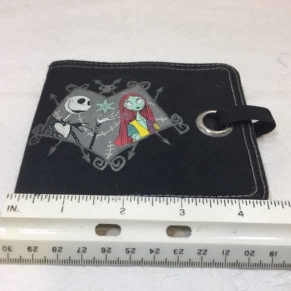 Tim Burton's The Nightmare Before Christmas Black Canvas Wallet Jack & Sally - Picture 12 of 16